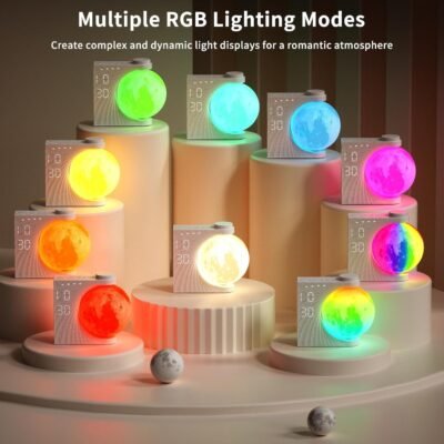 Moon Light Clock  Colorful Atmosphere Wake Up Light Breathing