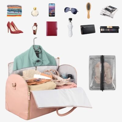 Large Leather Folding Travel Crossbody Bag